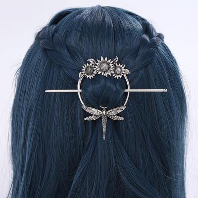 Wikinger Retro Sonnenblume Libelle Haarnadel - Keltischer Knoten Haarstab, Norwegischer Stil Party-Accessoire