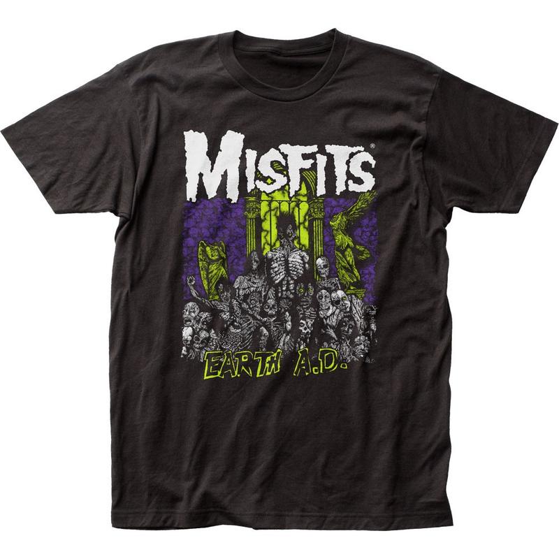 The Misfits Earth A.D. Unisex T-shirt Music Classic Concert Rock Band Tee Black XXXL