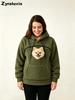 Sweat à capuche côtelé en polaire pour femme avec poches kangourou et doublure sherpa pour les vêtements décontractés automne-hiver