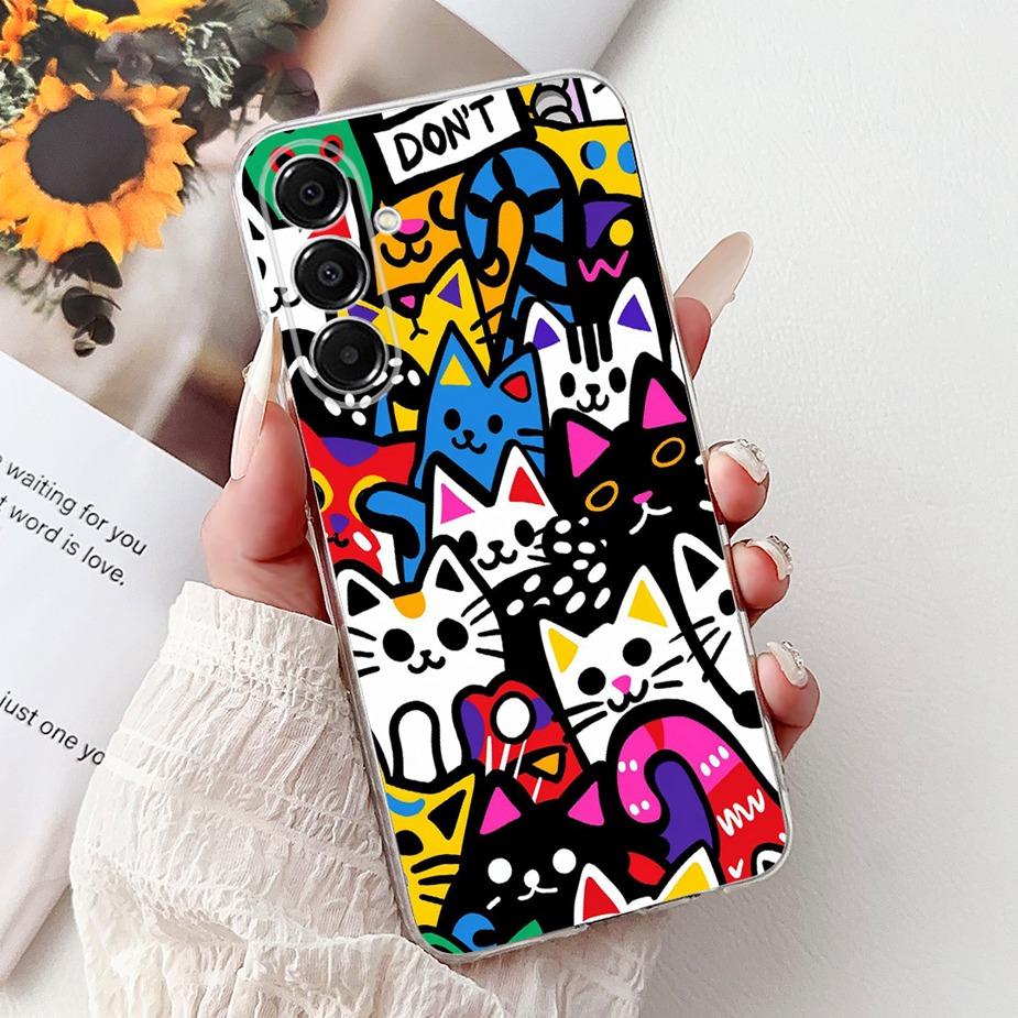 For Samsung Galaxy A17 5G Case SM-A176B New Cat Butterfly Painted Cover Soft Slim Phone Case For Samsung A17 A 17 5G Fundas Bags