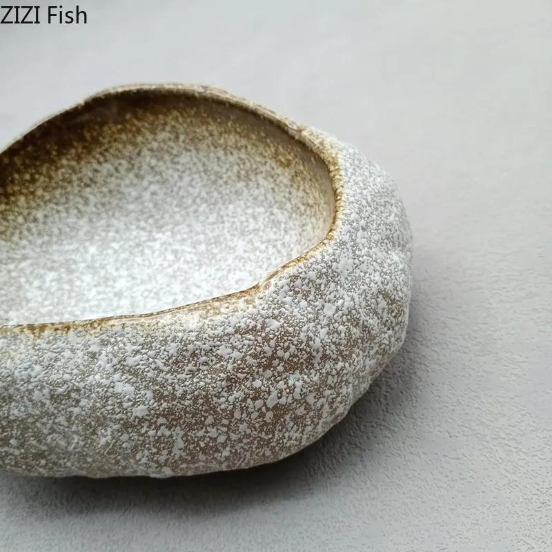 Kreative Steinform Sushiplatte Hotel Restaurant Dessert Kuchenplatte Hauptspeisenplatte Japanische Heimküche Suppenteller Geschirr