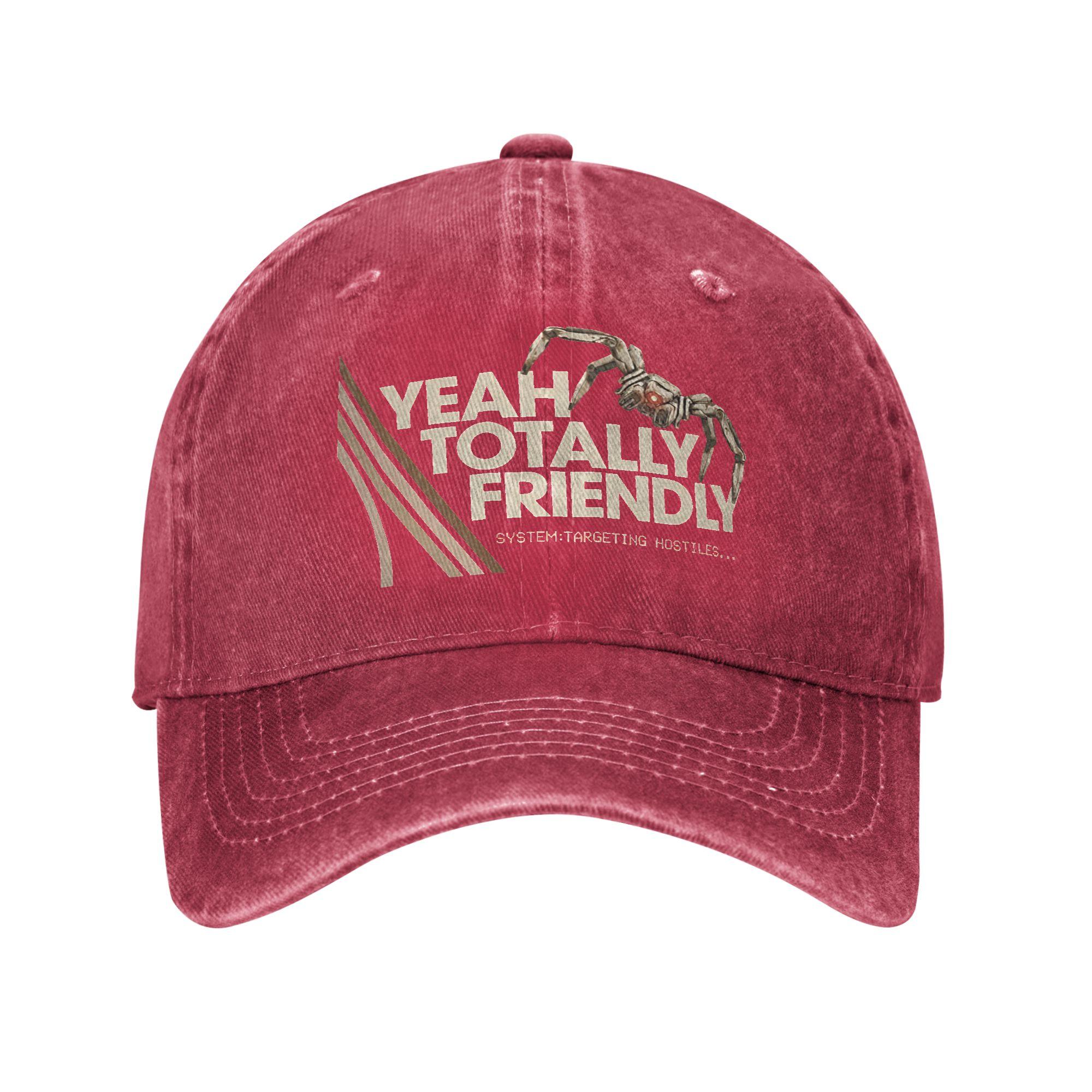 

Yeah Totally Friendly Washed Baseball Cap Arc Raiders Battle Aesthetic Stylish Sun Hip Hop Hats Spring Men Women Baseball Caps One Size красный