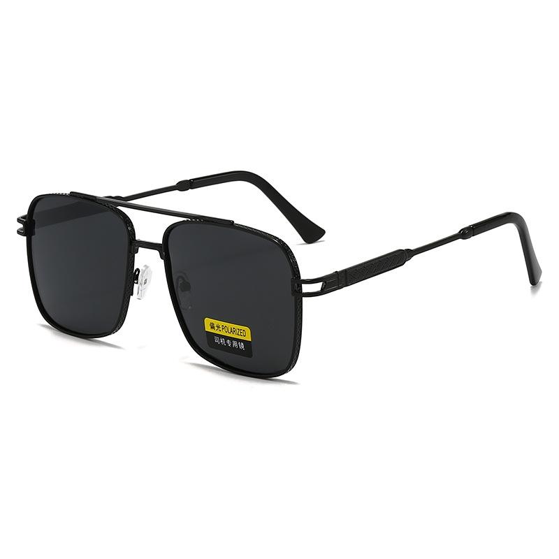 Men and Women Vintage Polarized Sunglasses Square Sun Glasses Luxury Brand Metal Frame Eyewear Designed for Night Vision Driving