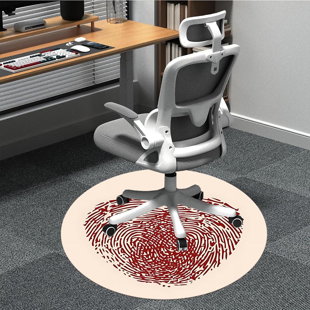 

1pc Heartprint Fingerprint Office Round Area Rug, Mat Suitable For Office, Under Office Chairs Bedroom Living Room Home Decor, Room Deco 80cm