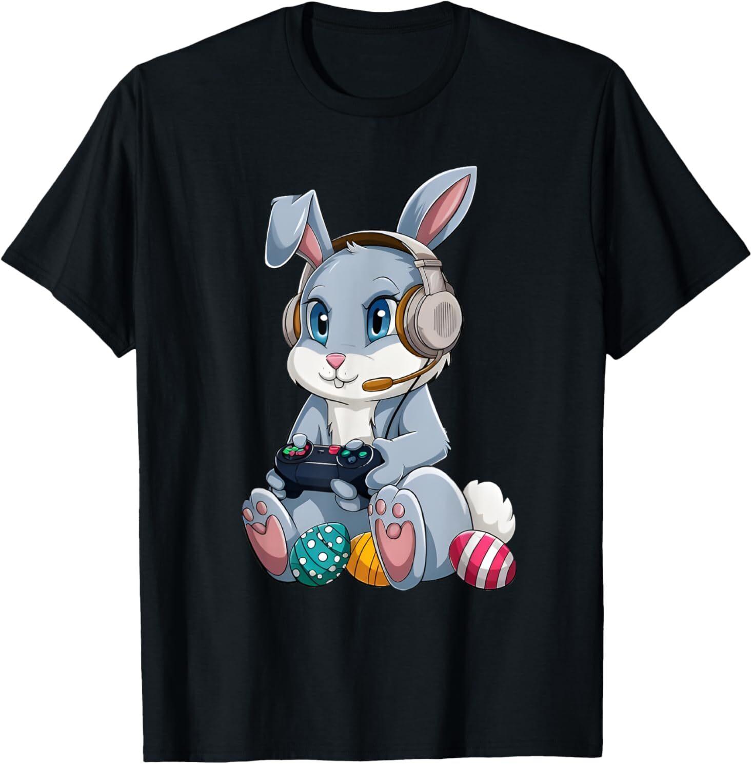 Happy Easter Day Bunny Egg Funny Gamer T-Shirt S