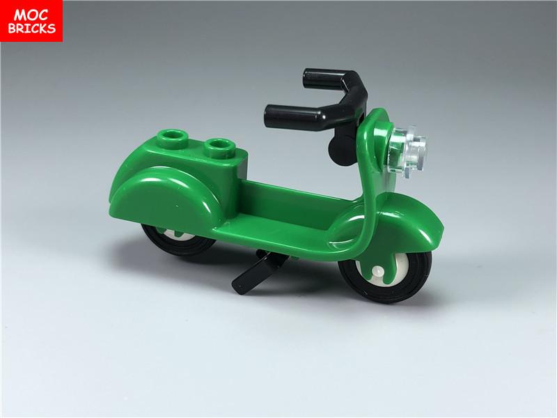 Custom Build Bricks Scooter with Stand motorbike Angular Handlebars Assembling Creating Modules fit with 15396c01 Toy Sets kids gifts
