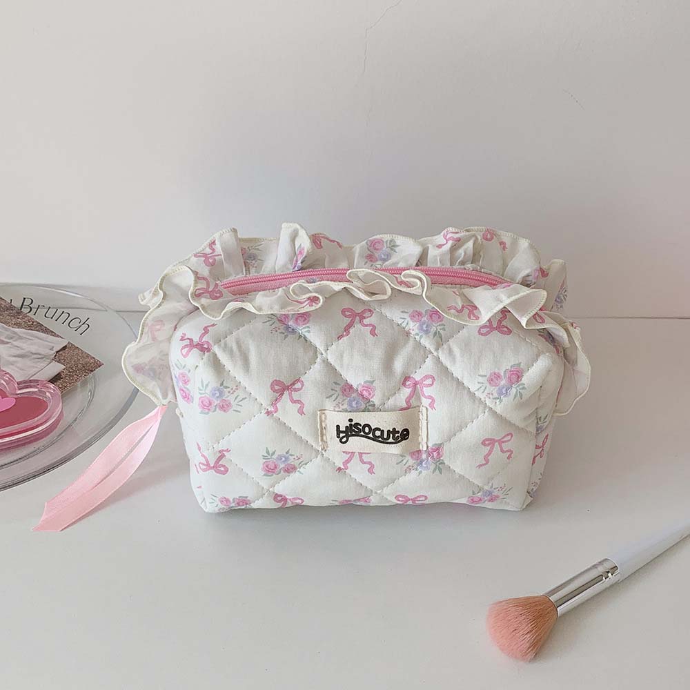 Desktop Storage Bow Stationery Bag Wash Pouch Bow Pencil Pouch Korean Style Pencil Case  Student