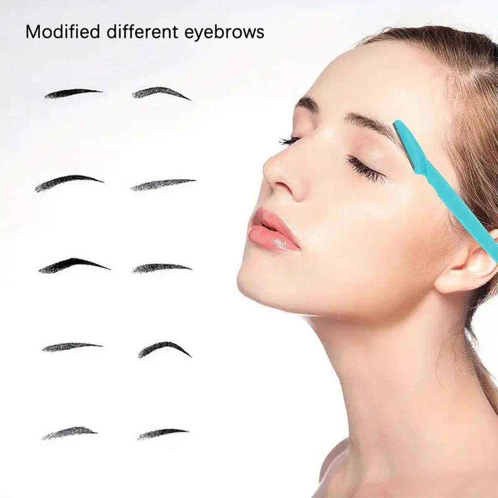 66-Piece Anti-Scratch Eyebrow Razor Set with Safety Net for Beauty Salons