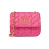 Metal Double Smile Face Logo Diamond Quilted Chain Shoulder Strap Crossbody Bag Women Bags Pink A74438002-0199