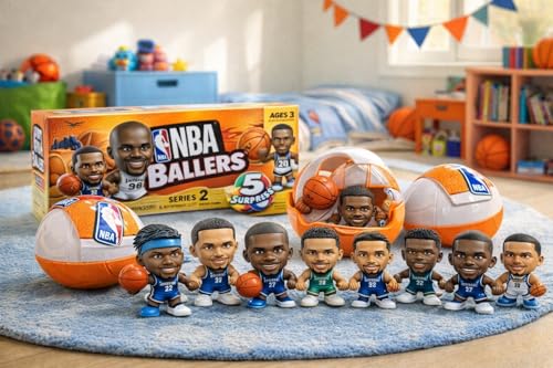 ZURU 5 Surprise NBA Ballers Series 2 Official NBA Collectible Figures & Accessories – Surprise Unboxing Basketball Sports Toy (4 Capsules)