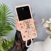 Case for Motorola Moto Razr 70 60 50 Ultra with Floral Print Glitter,Beaded Wrist Strap, Women's, Phone Bumpers
