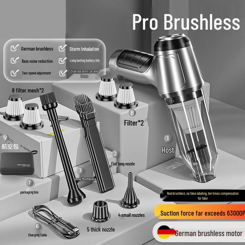 High-Power Portable Wireless Vacuum Cleaner for Car and Home