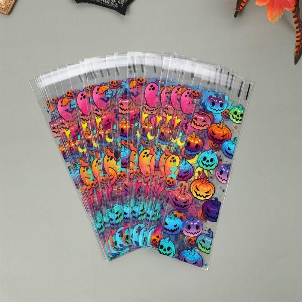 50/100PCS Multicolor Halloween Candy Bag Mixed Printed Wrapping Bag Party Supplies