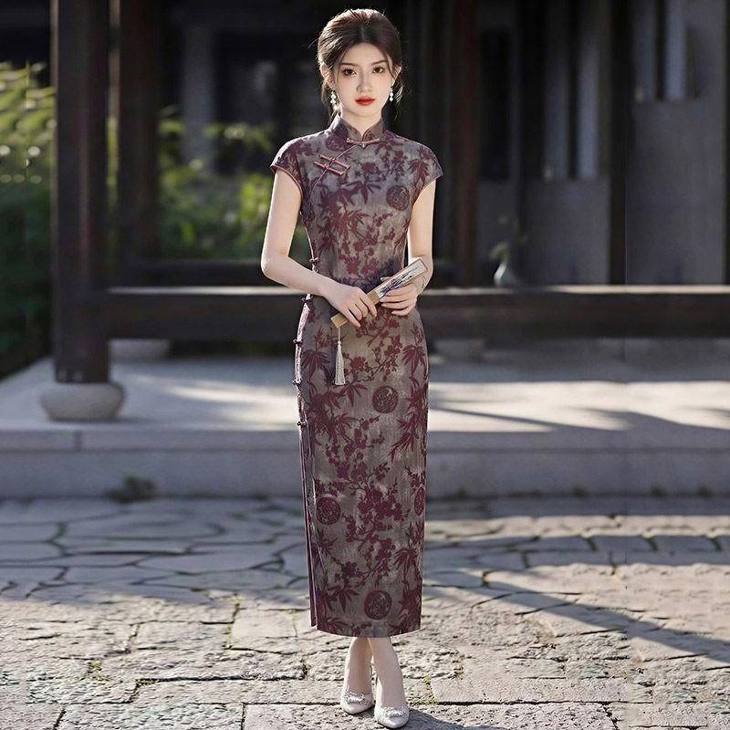 Modern Chinese-Inspired Sleeveless Long Cheongsam Dress Women 2026 Stylish Daily Wear Small