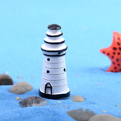 5 Adet Mini Deniz Feneri Heykeli Gerçekçi Şekil Kompakt Reçine Küçük Peri Mini Bahçe Heykeli Veranda Dekor
