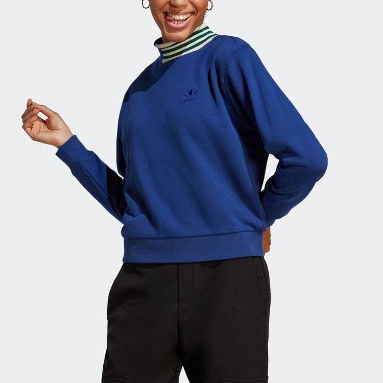 (WMNS) adidas Gerippter Kragen Sweatshirts 'Blau' Damen IC5238