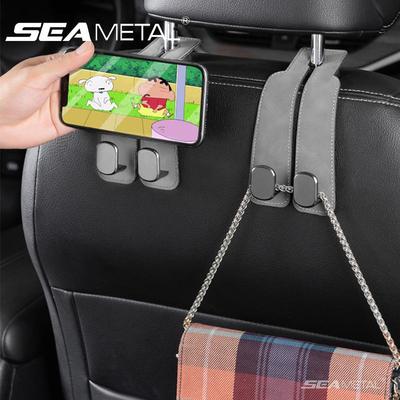 Doppelhaken aus Wildleder, universeller Haken für die Kopfstütze des Autositzes, Tasche, Flasche, Kleinigkeiten, Aufbewahrungsbügel, Auto-Organizer, Halterung, Auto-Innenausstattung