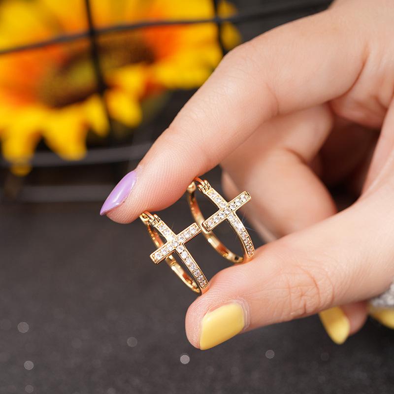 Wind Mystery Earrings for Women, Fashionable Niche Geometric Ring Ear Buckles, Daily Matching Jewelry