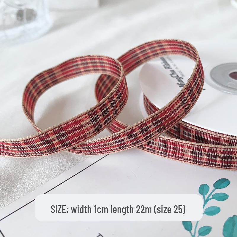 10mm kariertes Satinband für Haaraccessoires, Schleifen, Geschenkboxen & Bastelarbeiten
