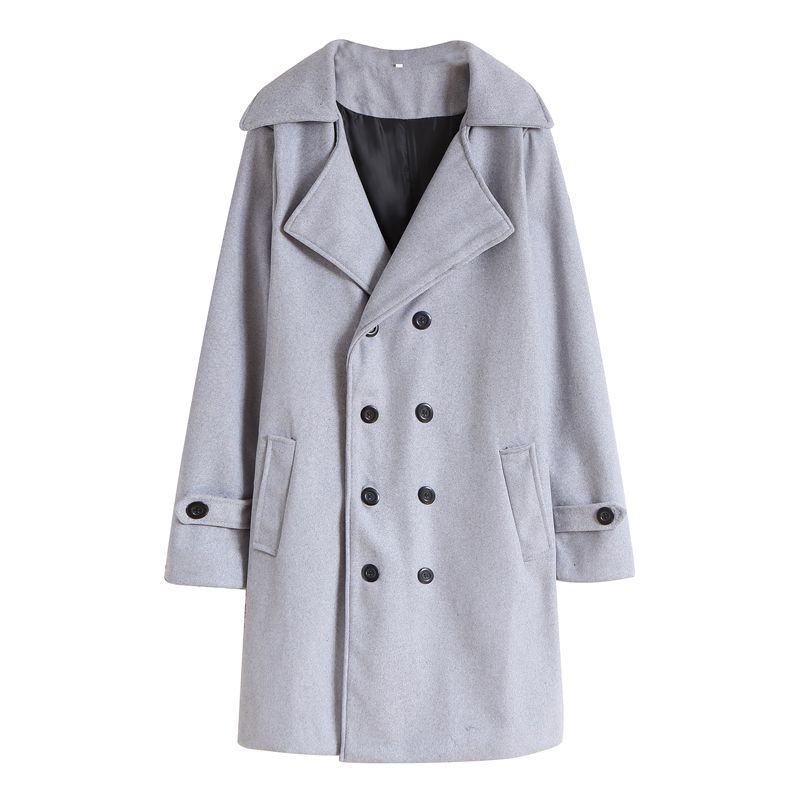 Herbst und Winter Burst Khaki Weißer Hintergrund Herren Wollmantel Trenchcoat