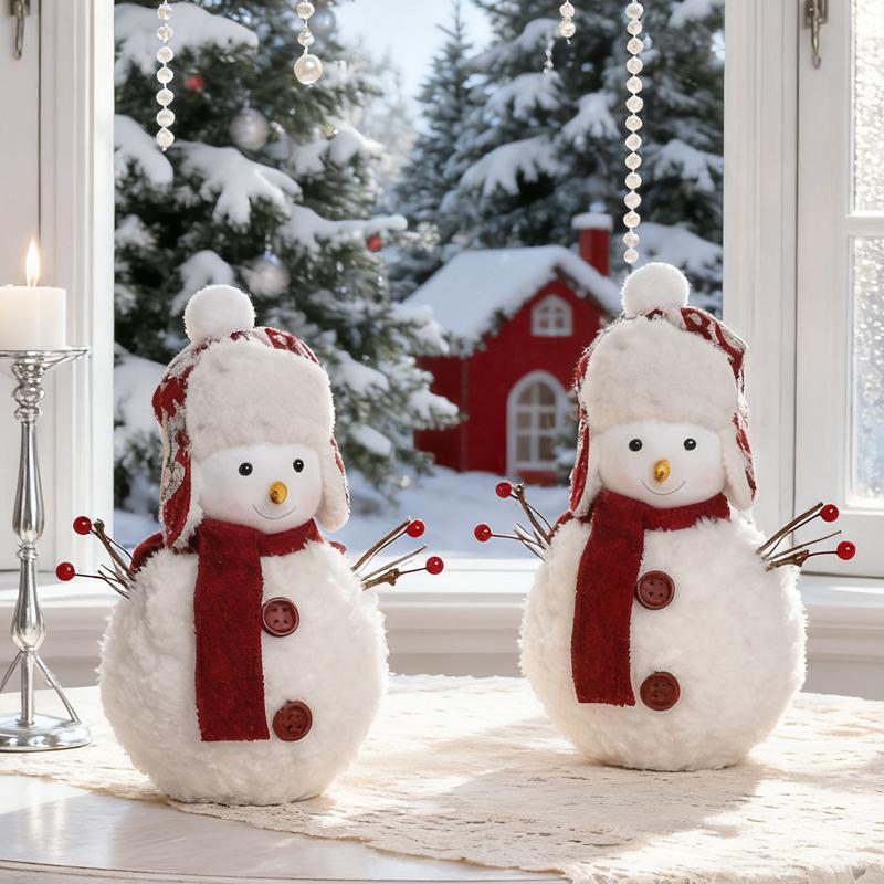 Christmas Snowman Ornaments Cute Plush Doll Kids Gifts 2025 Merry Christmas Decoration for Home New Year Party Supplies