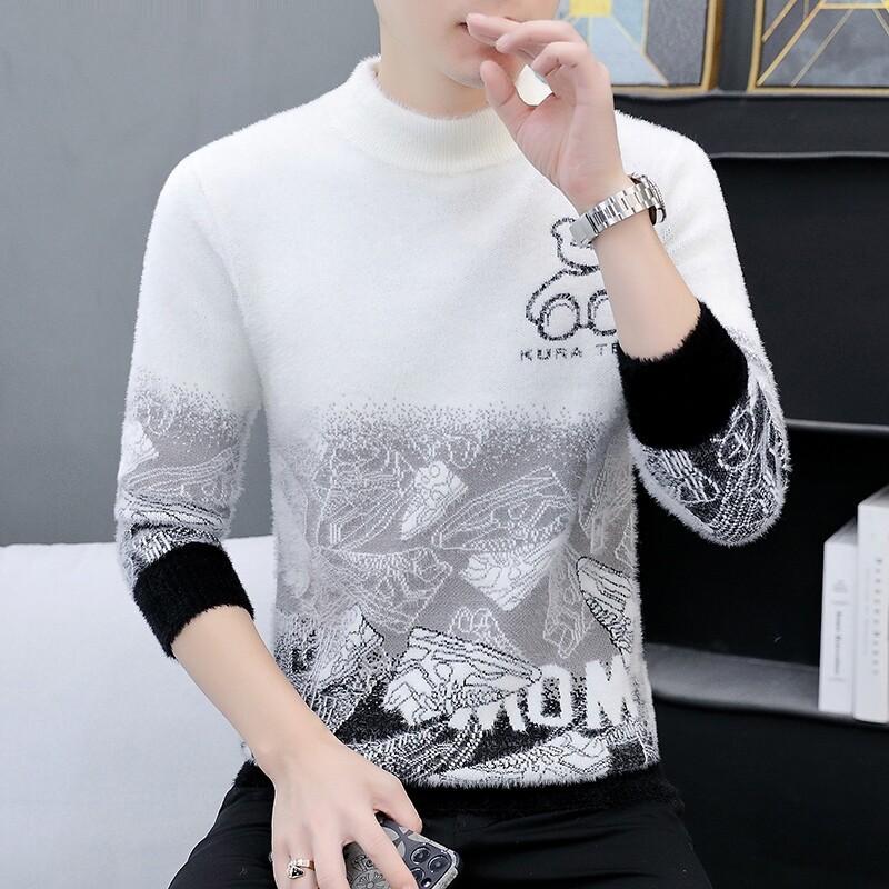 

Хиты продаж Взрывной Осенне-зимний Новый Повседневный Полу-водолазка Мужской Низ Вязаный Трикотаж XXXL