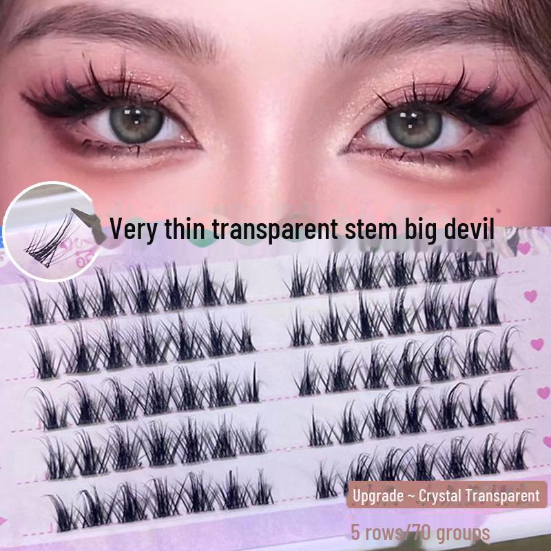

Mengji Shangpin K8 Crystal Clear Segment False Lashes - Natural Thick Cartoon Style