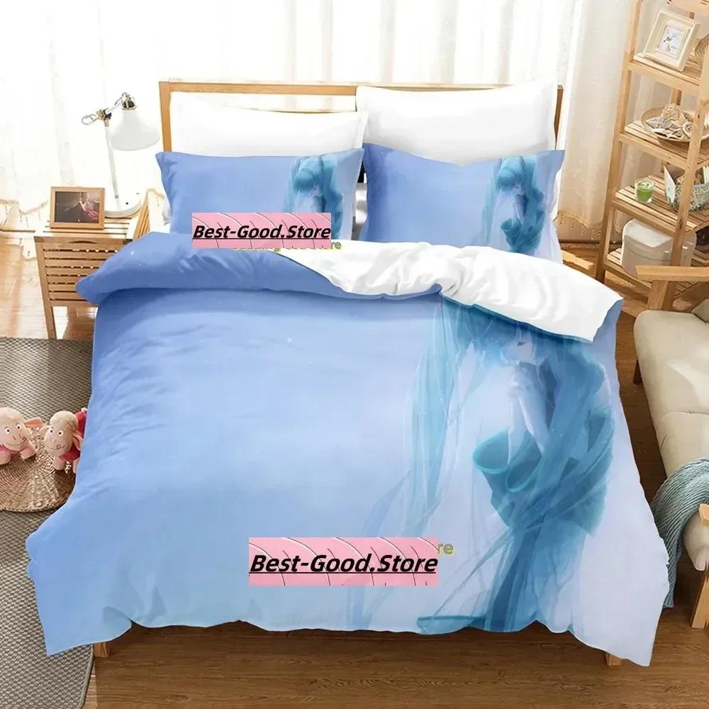 Anime Vocaloid Bedding Set Printed Bed Set With Pillowcase Bed Duvet Cover Soft Single Double Queen Super King Size Bedroom