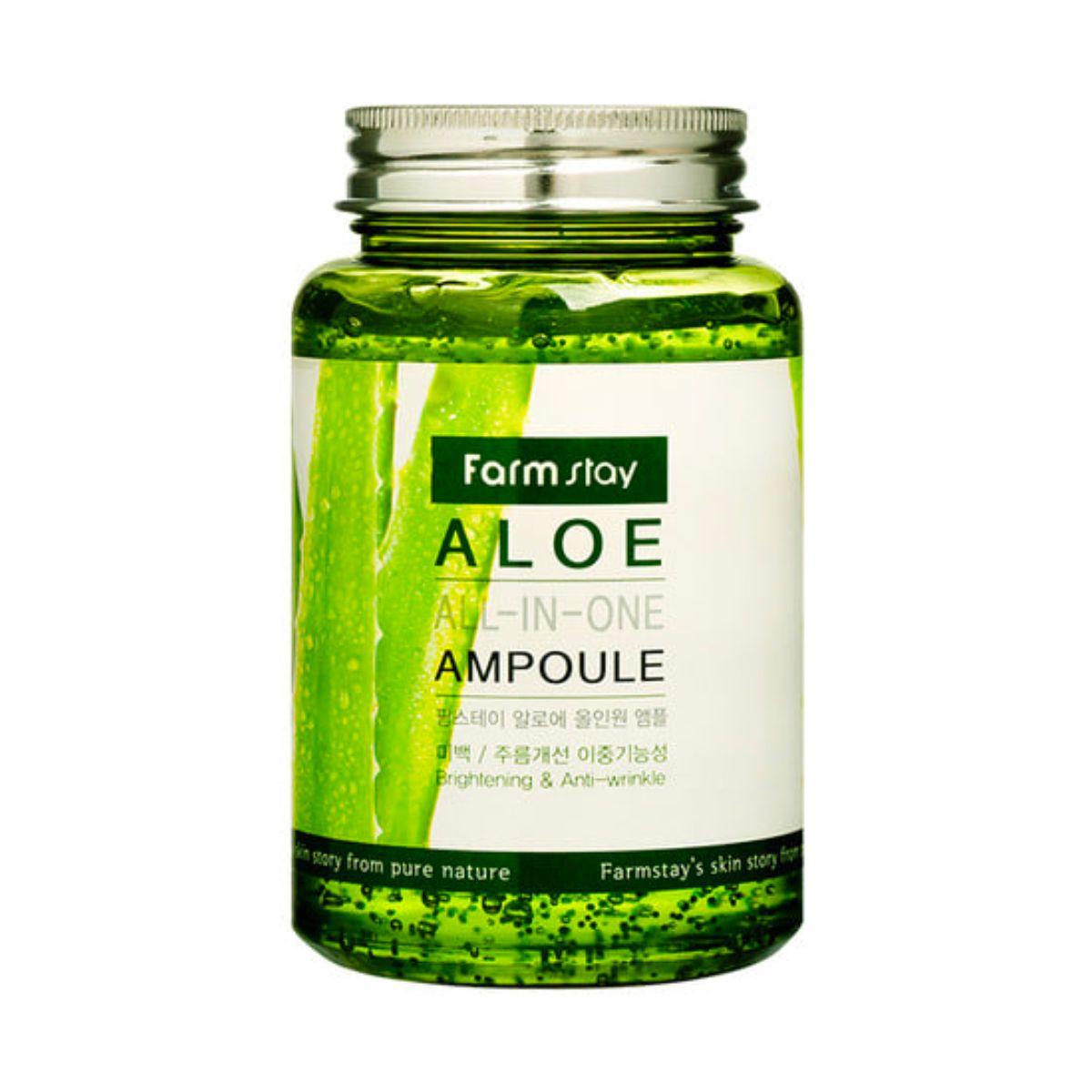 

FARM STAY Aloe All-In-One Ampoule 250 мл - Зволожуюча та заспокійлива сироватка