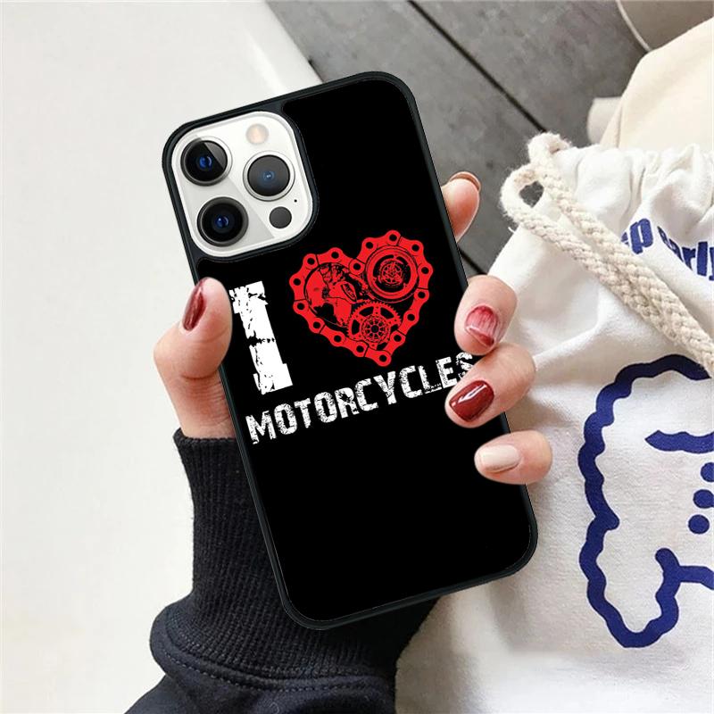 Motorcycle Heartbeat Phone Case For iPhone 17 Air 15 16 Cover  11 13 14 Pro Max 12 Plus Max Fundas