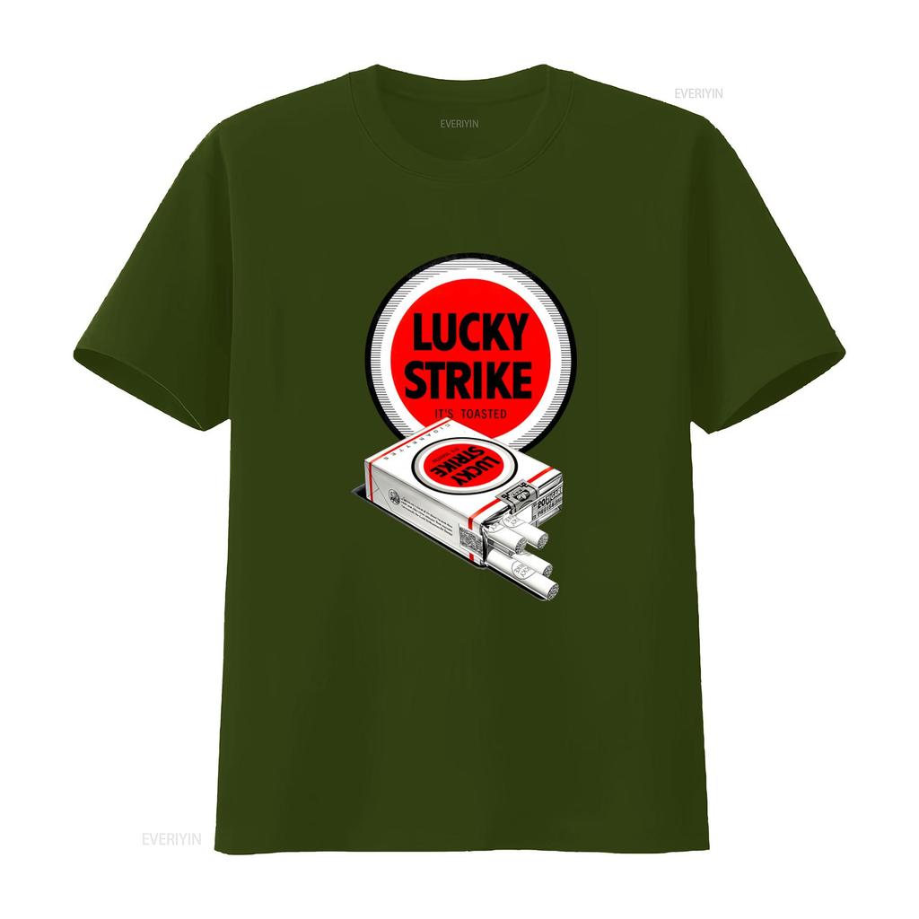 Lucky Strike Cigarettes Retro Inspired T Shirt for Vintage Print Fashion Vintage Washed Graphic Soft Casual Unisex Comfortable