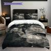 Football Legends Three-piece Set (1 * Duvet Cover + 2 * Pillowcase, Without Core) 2D Flat Christmas Birthday Gift Soft and Comfortable Bedding Set