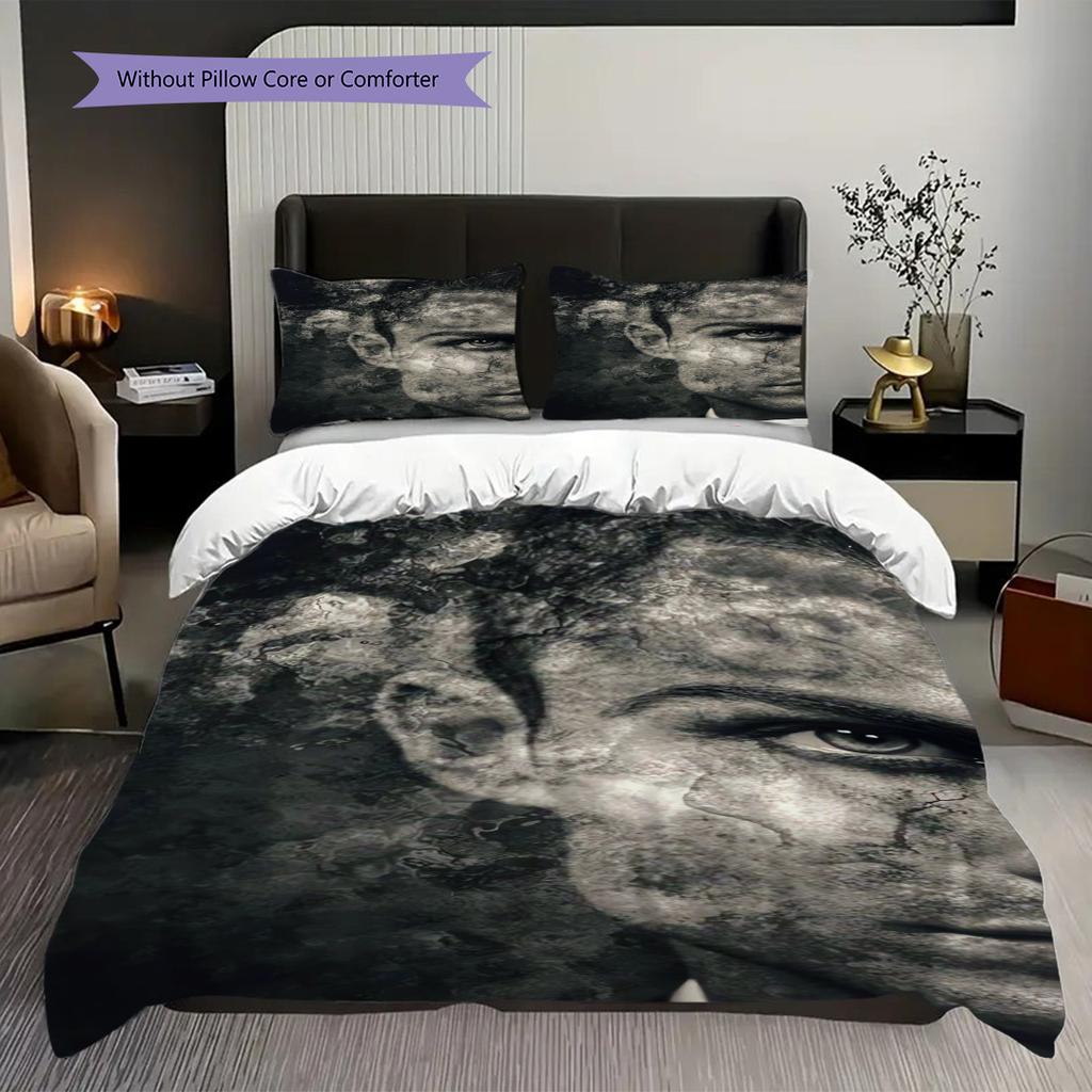 Football Legends Three-piece Set (1 * Duvet Cover + 2 * Pillowcase, Without Core) 2D Flat Christmas Birthday Gift Soft and Comfortable Bedding Set