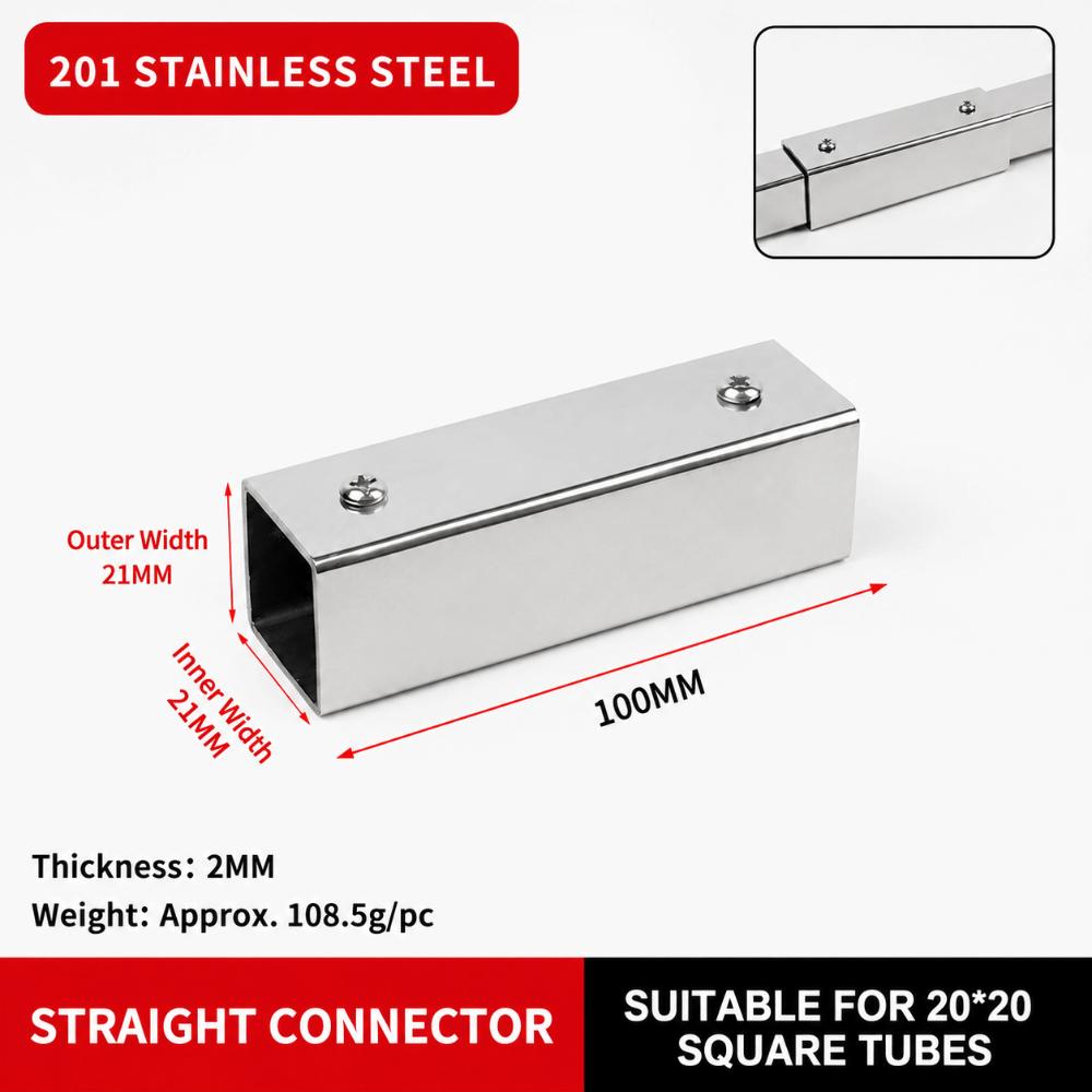 Pipe Joint Square Pipe Connector 201 Stainless Steel Pipe Fixed Buckle  Furniture