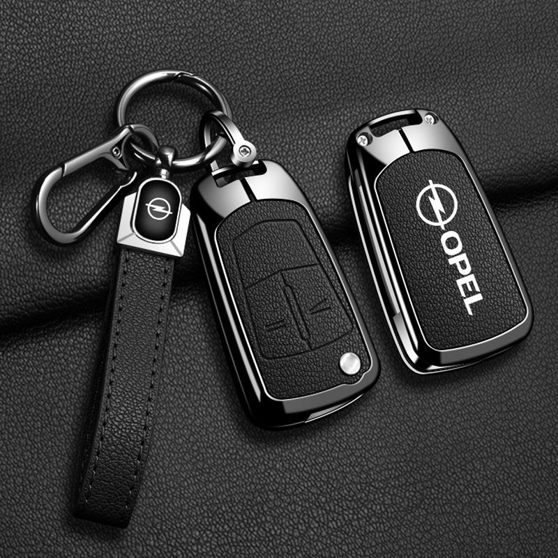 Funda Carcasa de Metal y Cuero para Llave de Coche Para Opel OPC Vauxhall Astra Corsa Insignia Mokka Encore Vectra Zafira Meriva Accesorios