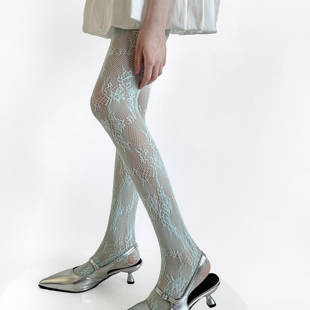 Women Lace Patterned Fishnet Tights High Waist Fishnets Leggings Net Stockings Pantyhose Thigh High Stockings Hosiery