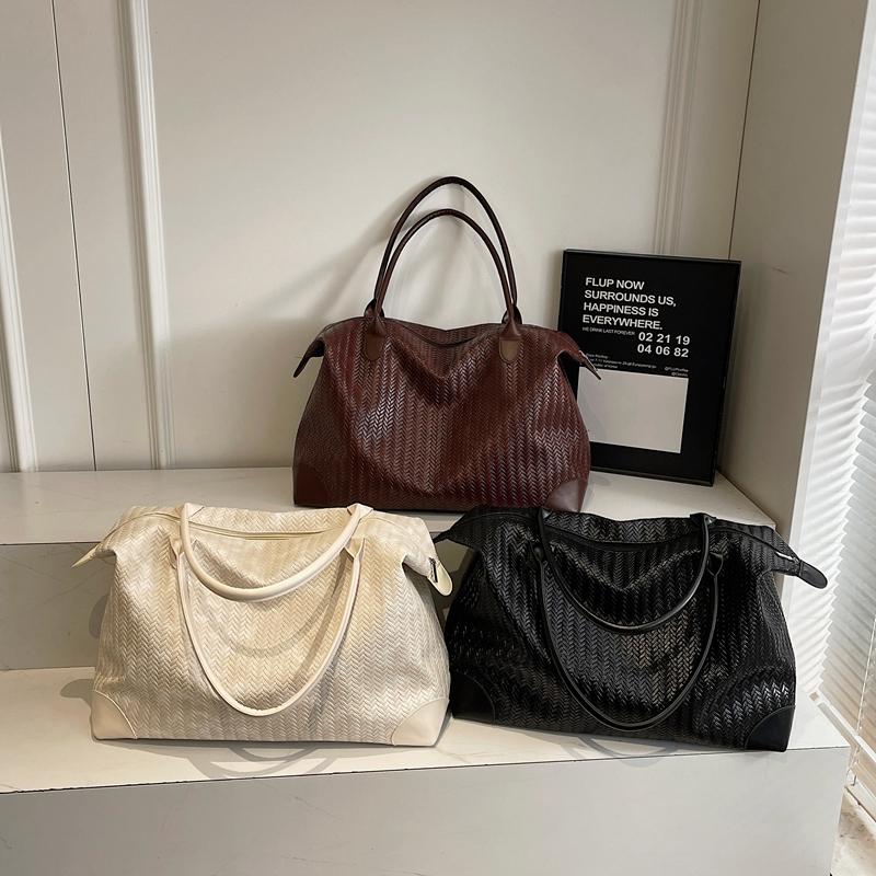 Vintage Tote Bag PU Large Capacity Shoulder Bag Women's Travel Bag