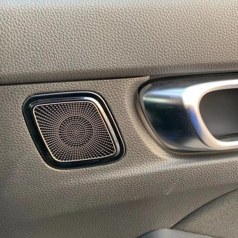 Stainless Steel Car Inner Rear Door Audio Speaker Covers Accessories Stereo Panel Decor For Honda Civic 11th Gen   2024
