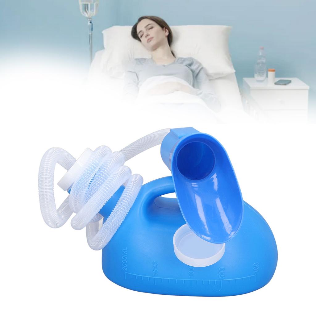 Boccetta per Urina da Uomo 2000ml Ergonomica Ampia Apertura Plastica Resistente Grande Boccetta per Pipì con Tubo per Casa Viaggio Ospedale