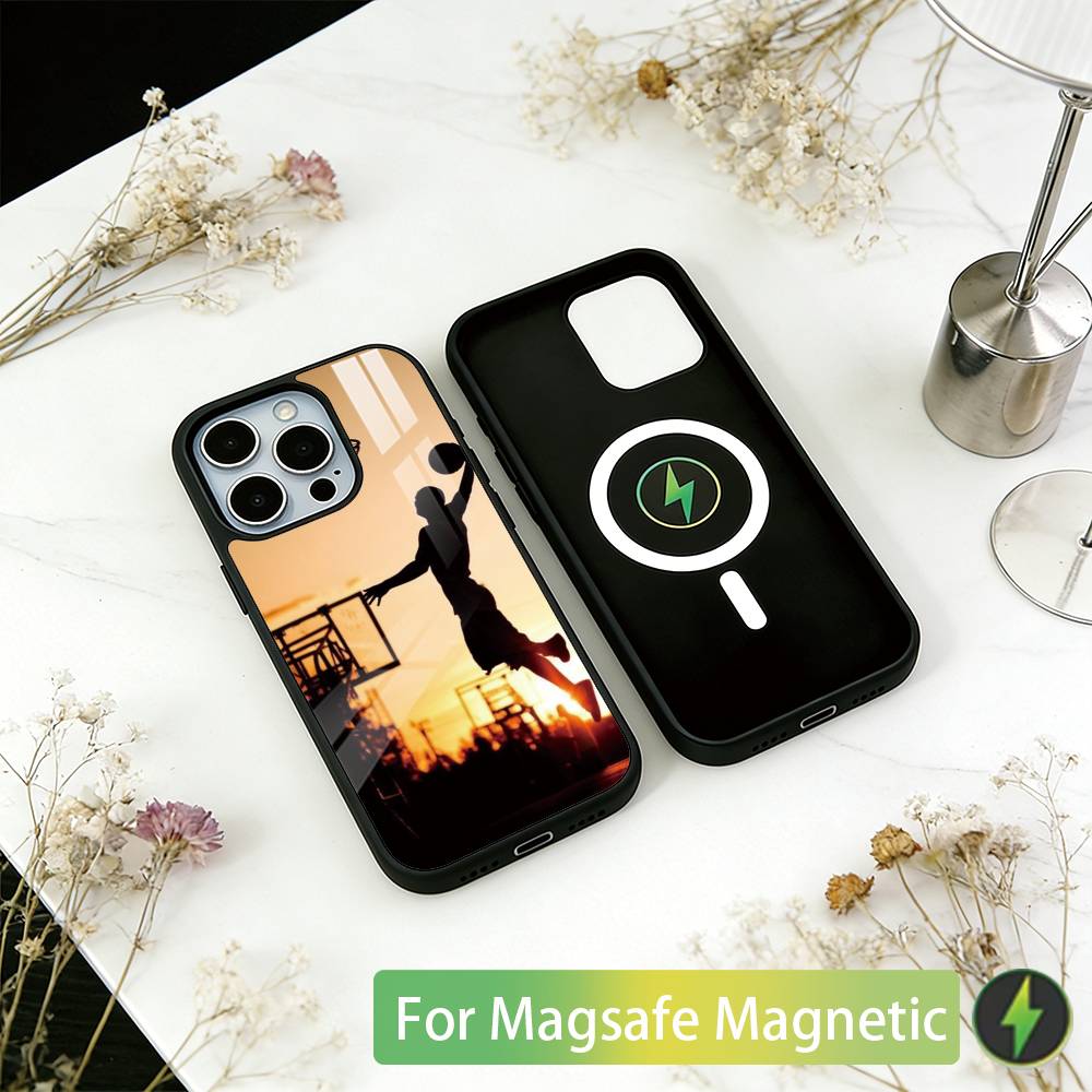 

basketball Phone Case For iPhone17,16,15,14,13,12,11 Plus,Pro Magnetic For Magsafe Wireless Charging iPhone14ProMax