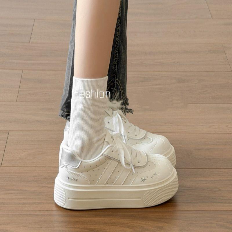 Milk White Platform White Shoes Women's with Skirt 2026 Shoes Summer Casual Board Shoes Bread Shoes