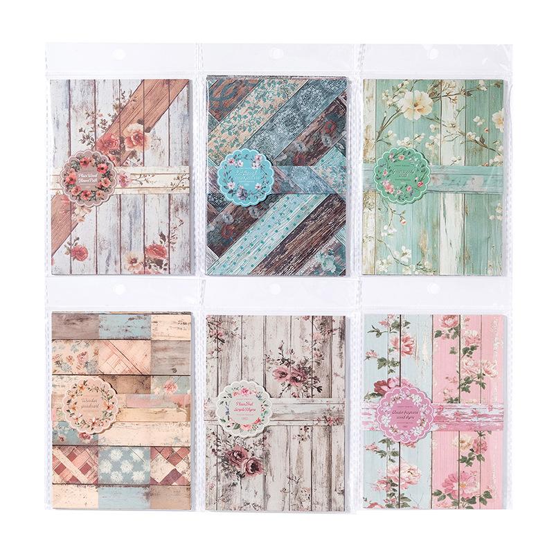 30pcs/lot Memo Pads Material Paper Wood colored paper environment Junk Journal diary Scrapbooking Background Decoration Paper