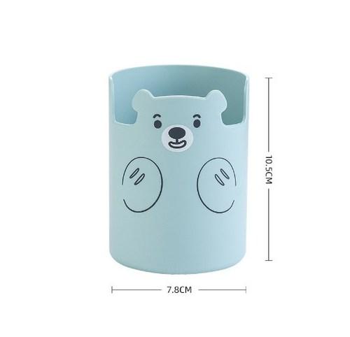 

Японский держатель для ручек с милым мультяшным медведем, креативный держатель для мобильного телефона, ведро для хранения кистей для макияжа, офисные настольные аксессуары небесно-голубой