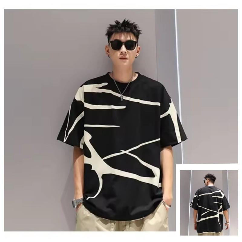 

Мужская футболка в полоску с 3D-принтом, уличный топ, креативная повседневная одежда для отдыха и спорта, модный тренд, персонализированная нейтральная одежда 6XL чёрный
