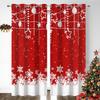 Christmas Curtain Living Room Panel Set Xmas Window Curtains Sparkle Reindeer Snowflake Print Decor Made Of Polyester Sitting