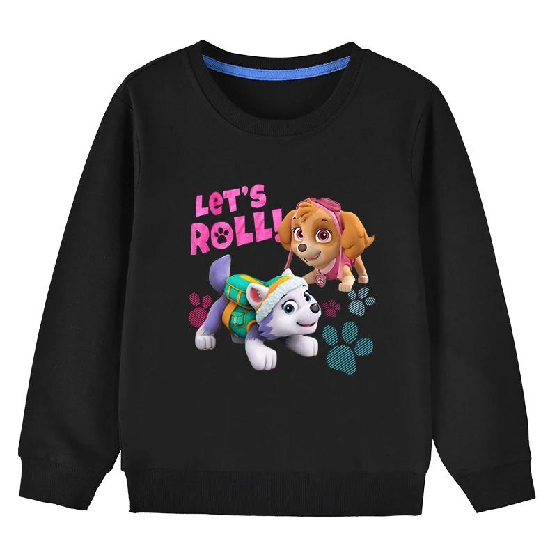 New Style Paw Patrol Cartoon Anime Printing Boys and Girls Round Neck hoodies Pullover Autumn and Winter Parent-child Clothing Pullover