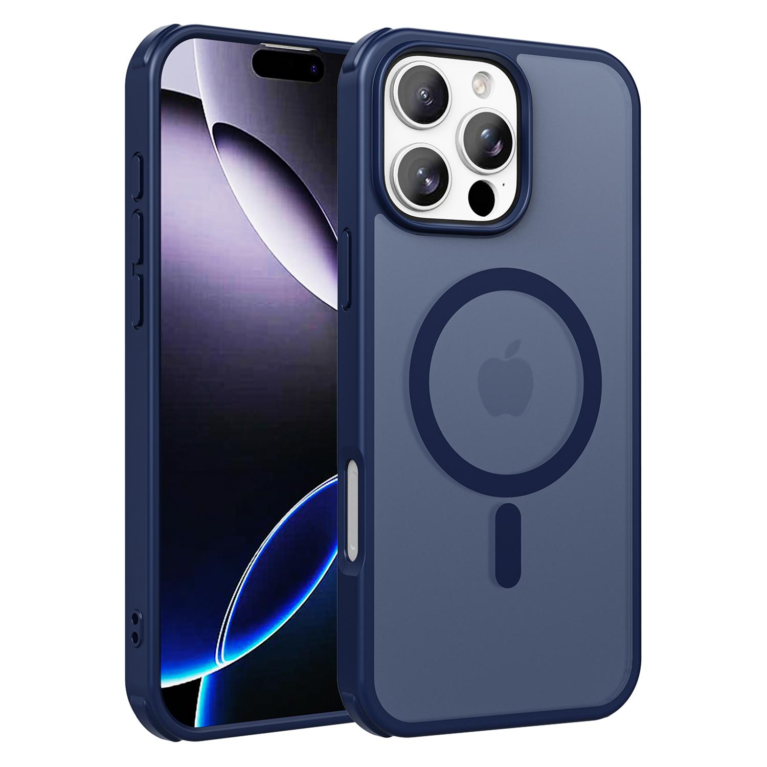 

For iPhone 16 Pro Max Magnetic Case Compatible with MagSafe TPU+PC Phone Cover Blue