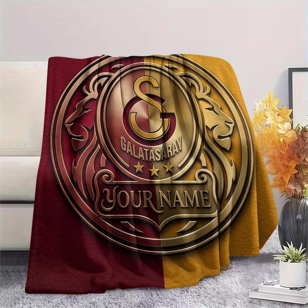 Custom Name Galatasaray Flannel Blanket, High Quality Comfortable for All Seasons, Home Decor, Warmth and Comfort