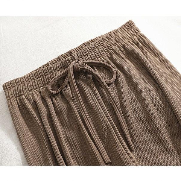 Petite Ice Silk Wide-Leg Slimming Pants - Women's Summer XS Straight-Leg Casual, 145cm/150cm Options