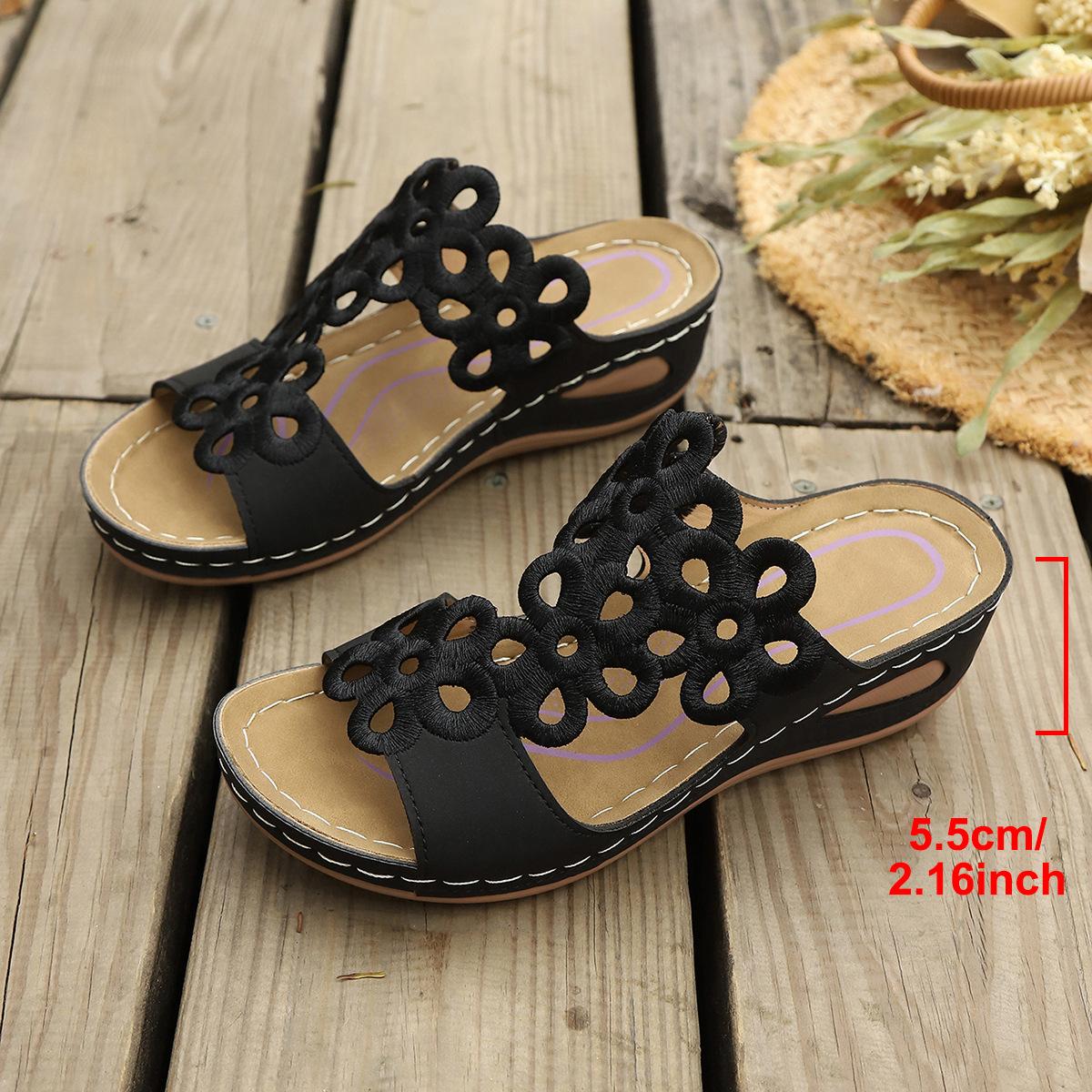 

Plus Size Shoes for Women 36-43 Summer Fashion Women Slip on Platform Wedges Non-slip Sandals Casual Women Footwear 2026 43 чорний